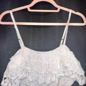 White Top with Lace Details